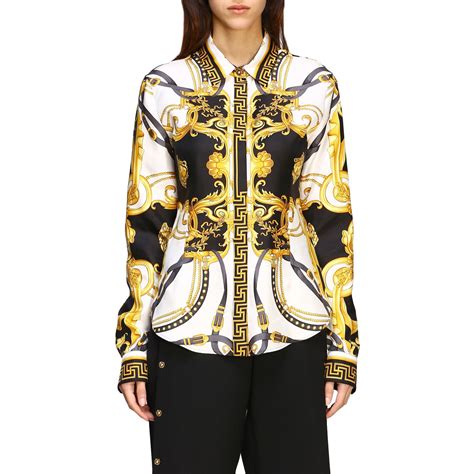 white versace dress shirt|Versace shirt white and gold.